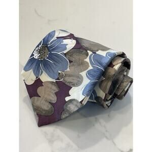 Vintage Chez Roffe New York Silk Tie 59.5 x 4 Retro 60s 70s Hippie Flowers USA